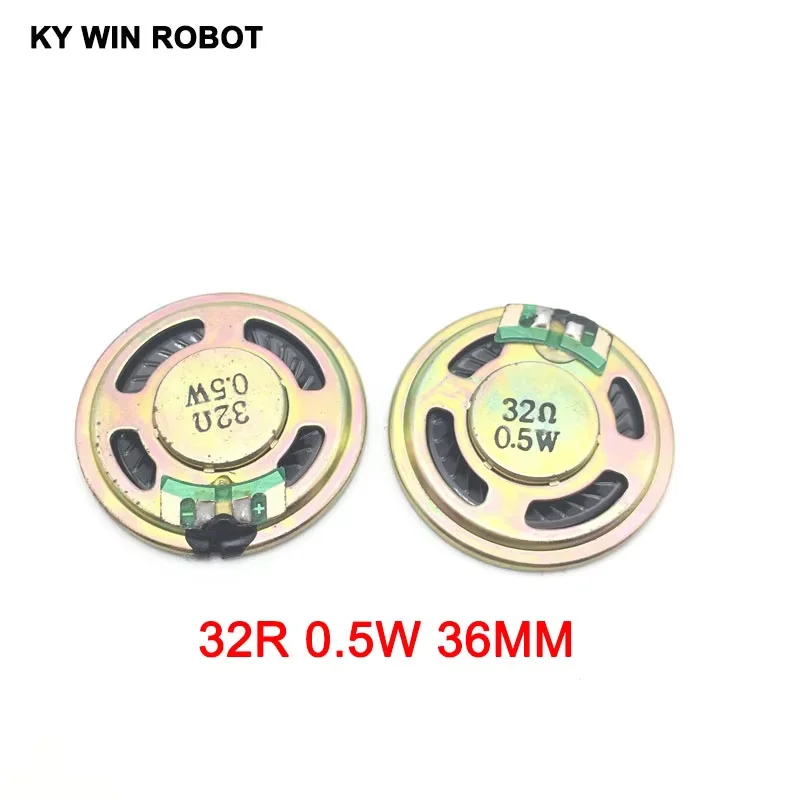 5pcs/lot New Ultra-thin speaker 32 ohms 0.5 watt 0.5W 32R speaker Diameter 36MM 3.6CM thickness 5MM