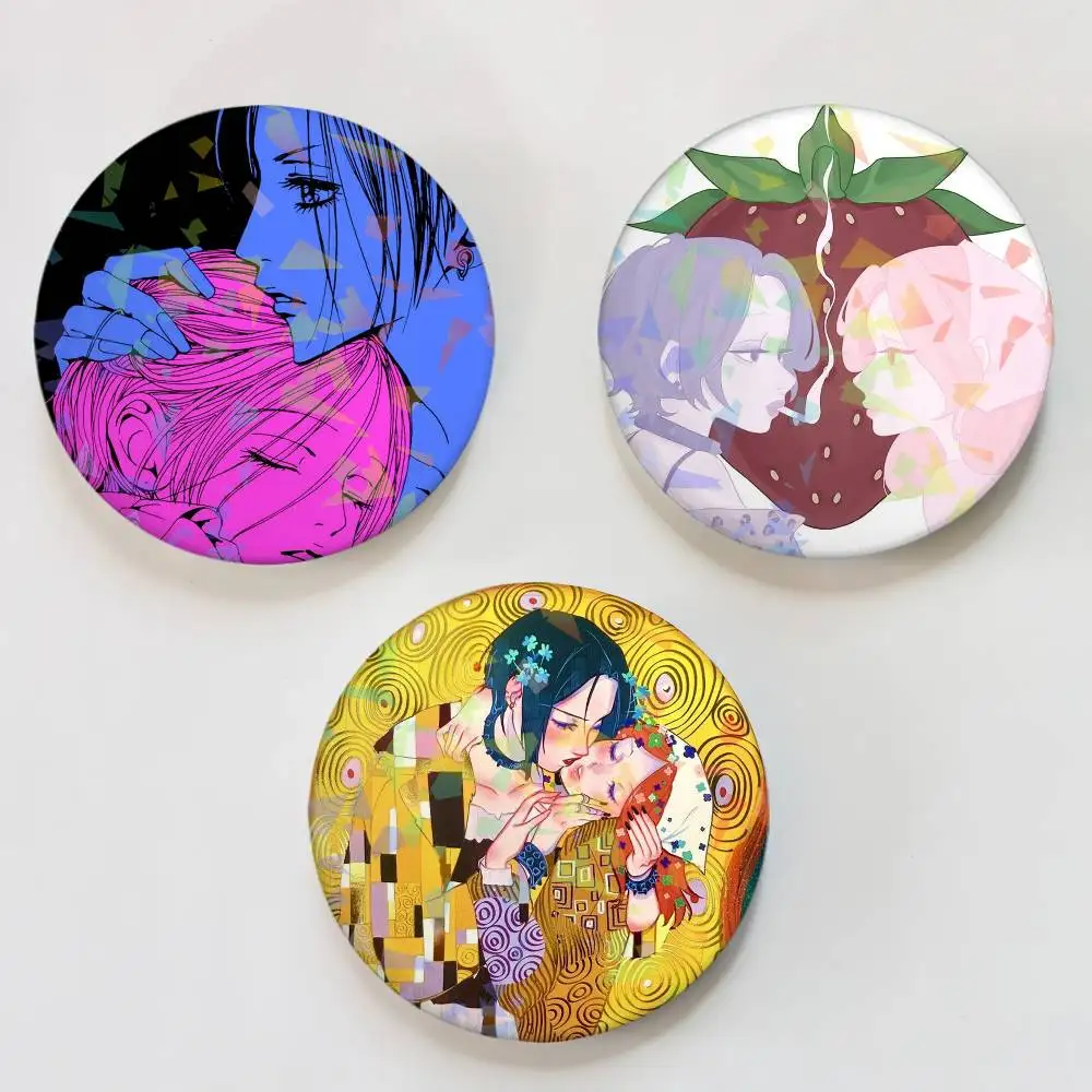 Insignia de disfraz de Anime Oosaki n-nanas y Hachi, Pin de proceso láser, broche de hojalata, accesorio de Anime, regalo de Navidad