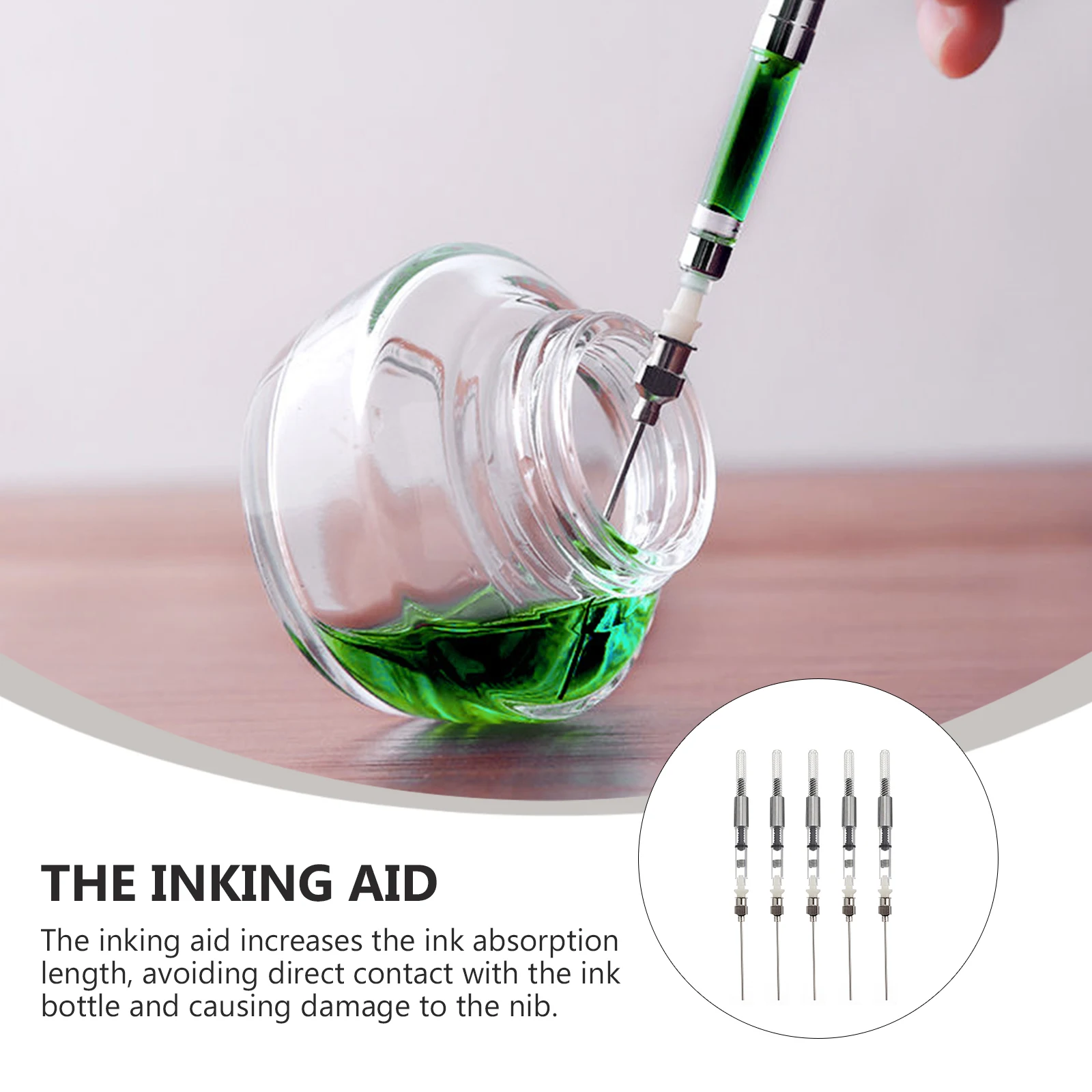 

1Set Strong Pen Ink Absorption Practical Stationery Student Ink Fill Assistant Easy Install Use Stationery Inking Aid