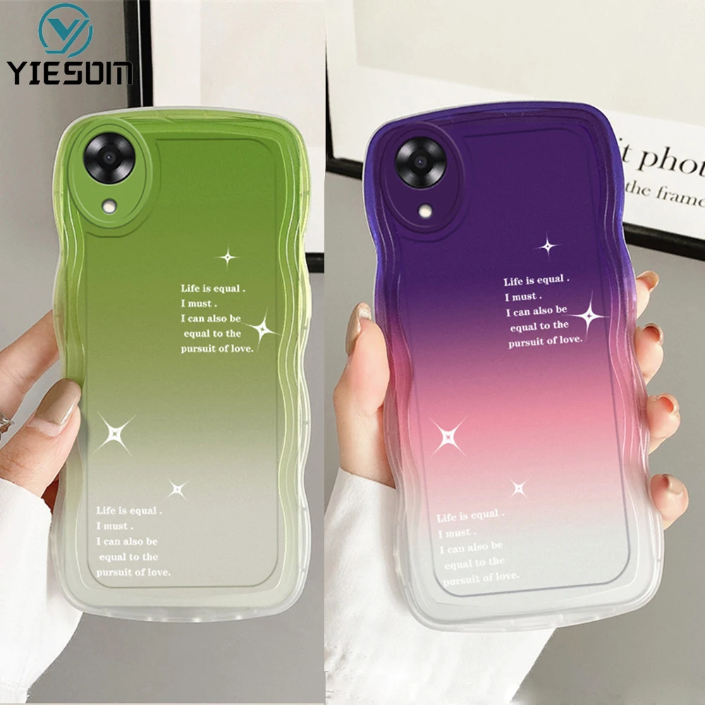 Силиконовый чехол с градиентной волной для OPPO A17K A16K A16E A16 A54 A55 4G A15 A15S A53 A31 2020