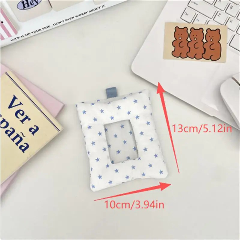 Adorabile portachiavi con carta imbottita con motivo a stella; Borsa protettiva per foto idol e supporto per ciondolo