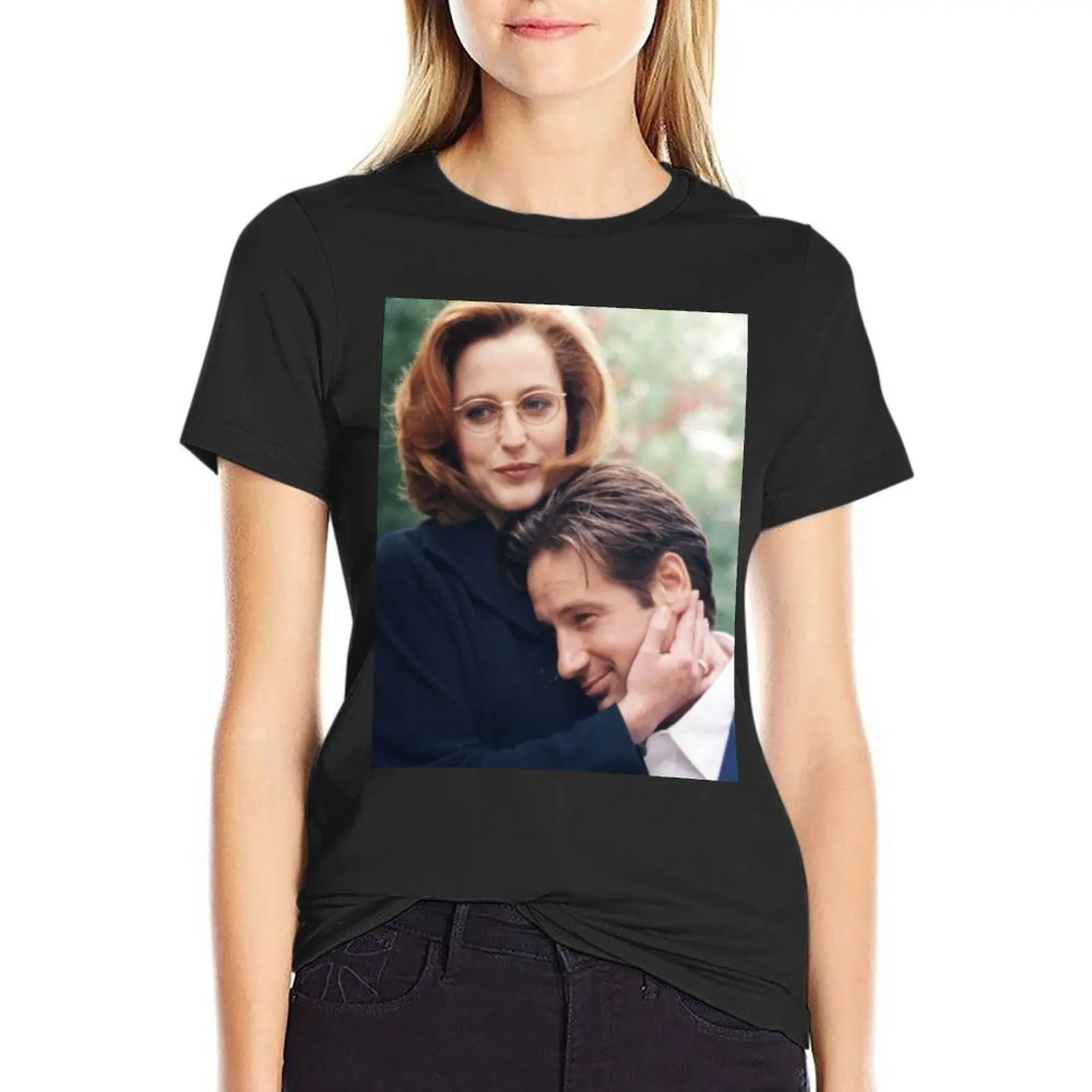 

dana scully x files fox mulder T-Shirt Aesthetic clothing cotton t shirts Women