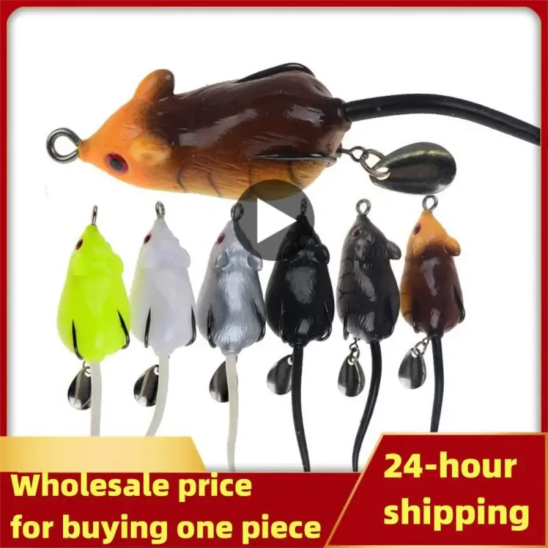 Eyes Soft Mouse Bait Bells Sound 5.5cm 9.5g fishing lure Frog Silicon Artificial Set Sea Swim Bait