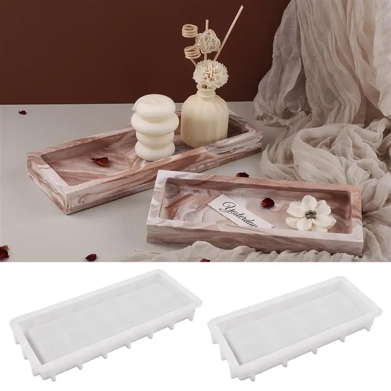 Rectangular Coaster Silicone Molds DIY Ashtray Cement Plaster Tray Crystal Mould Concrete Flower Pot Base Gypsum Moulld Crafts