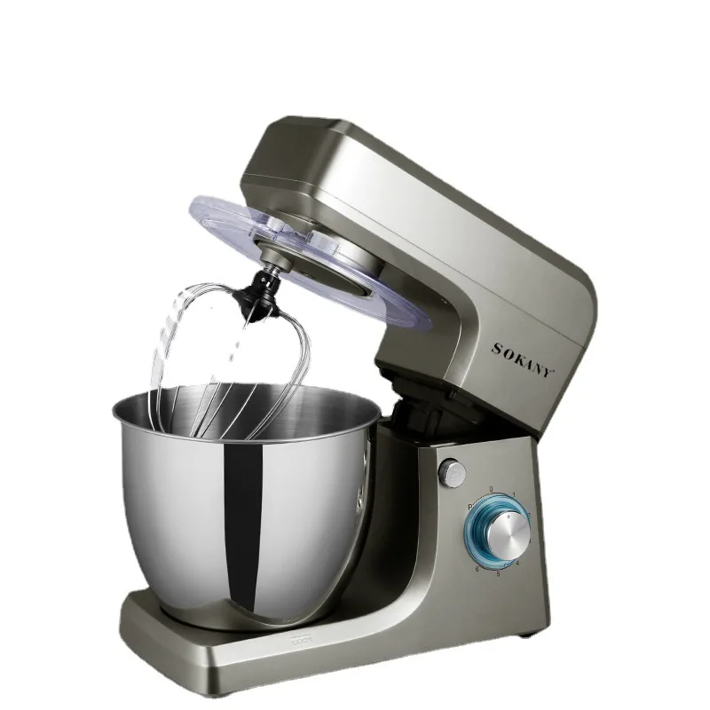 Houselin  Stand Mixer, 1400W 6 Speed 8LTilt-Head Kitchen Electric Food Mixer with Beater, Dough Hook, Wire Whip,Silver Grey