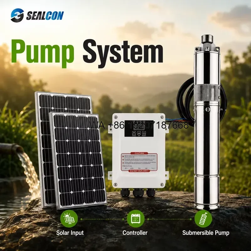 Wmwmnu DC Brushless Solar Submersible Water Pump for Agriculture 0.5KW 0.67HP Alimenté Par L'énergie Solaire