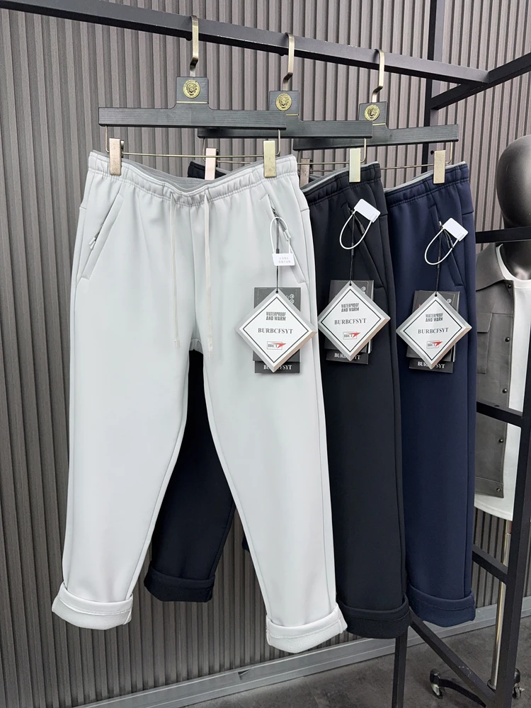 

Svip 4K Fce Lined Thiened Outdoor Men's Autumn Winter Straight Leg Casual Pants Comfortable Warm Spor Sle