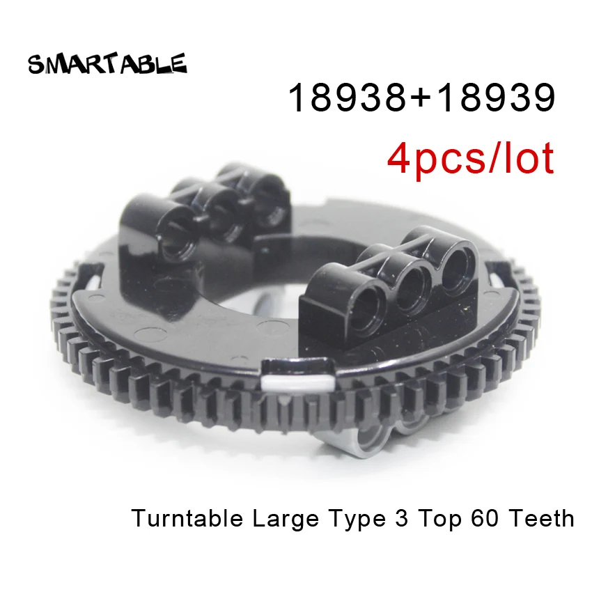 Smartable MOC – support d'engrenages technique/combinaison de crémaillère de vitesses/pièces de plate-forme rotative, blocs de construction, jouets compatibles 99009/99010