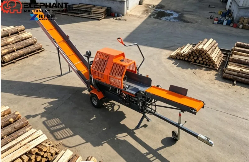 10 Ton Hydraulic Wood Splitter Portable Wood Cutter And Splitter Machine For Backyard Household Log Splitting