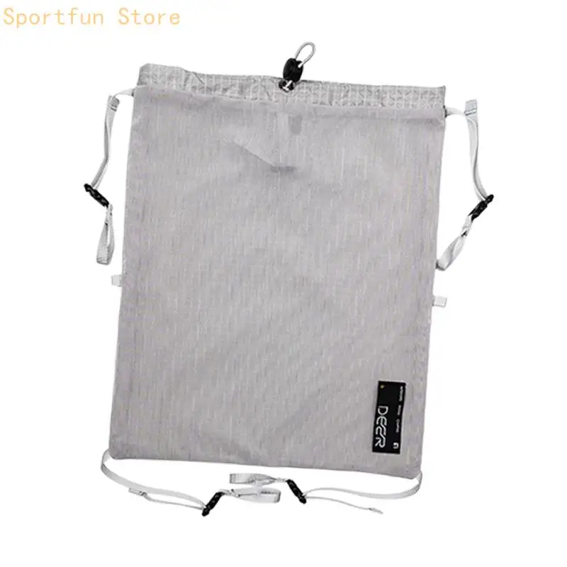 Trail Sorting Bag for Hiking Backpack Carry and Camp Use, Drawstring Add-On Bag with Four Corner Tie Points for Campers X7JD