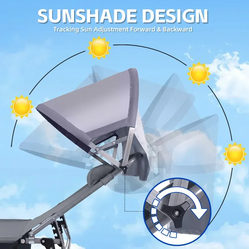 Portable Folding Dog Sun Bed Outdoor Camping Pet Lounge Chair Dual Purpose Beach Resting Mat with Sunshade for Small Medium