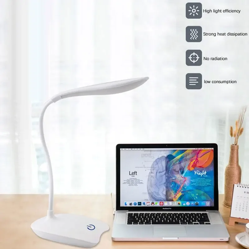 LED Desktop Desk Lamp USB Rechargeable Lighting Eye Protection Room Night Light Bedroom Bedside Student Reading Lamp image 2