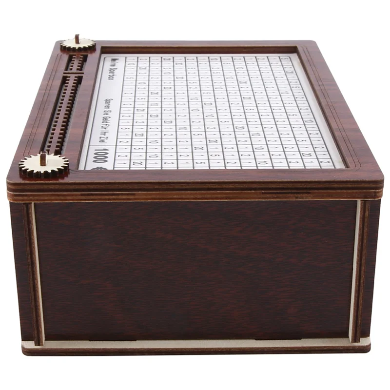 1 قطعة صندوق نقود خشبي صندوق تخزين حصالة ريترو مع صندوق نقود ماركر، صندوق نقود قابل لإعادة الاستخدام، 10000 دولار