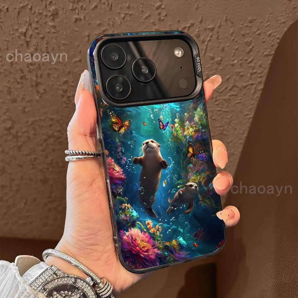 Casing ponsel motif air yang santai, cocok untuk iPhone 17 16 15 14 13 12 11 Pro/Max/Plus, anti jatuh dan tahan benturan.