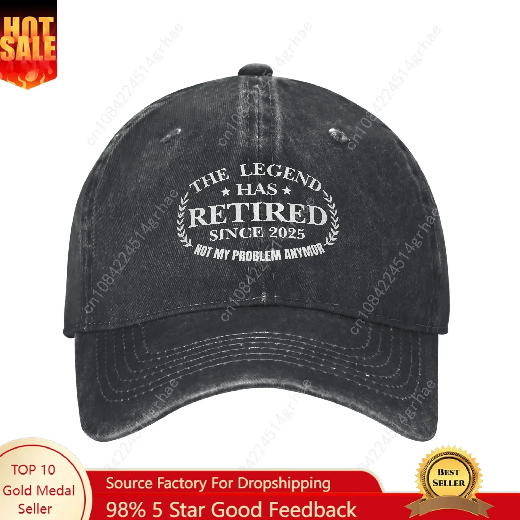 Washed Baseball Cap The Legend Has RETIRED Since 2025 Summer Hip Hop Hats For Unisex Men  Vintage Outdoor Sport Sun Snapback Cap