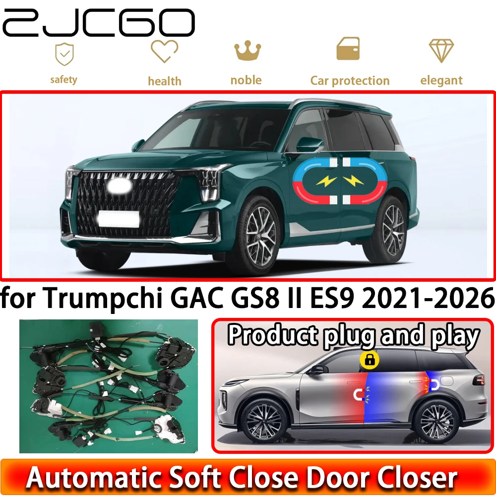 

ZJCGO for Trumpchi GAC GS8 II ES9 2021-2026 Soft Close Door Kit Power Closing Latch System Auto Pull Door Easy Close Plug & Play