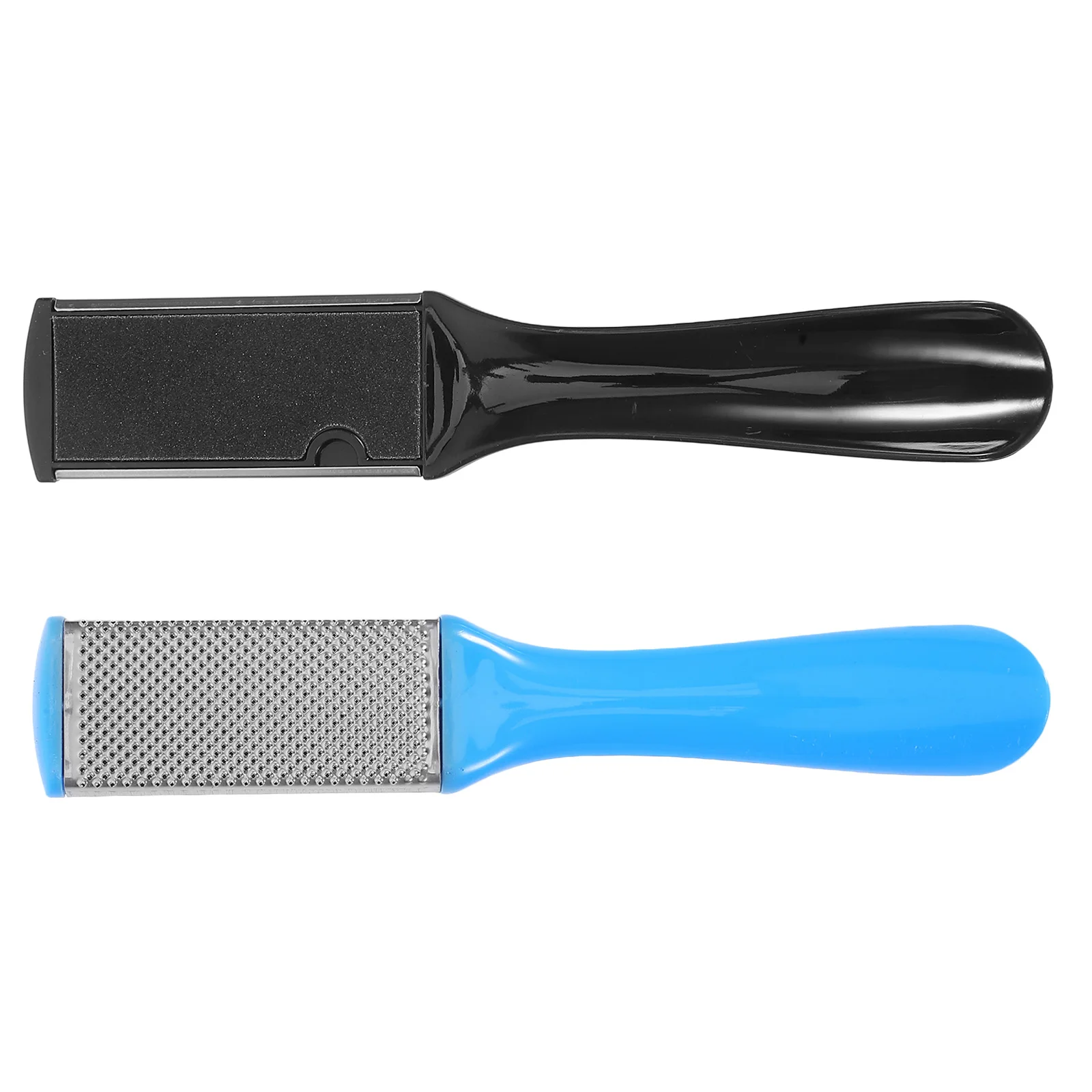 

2pcs Stainless Steel Dual Sided Foot File Pedicure Tool For Dry Cracked Heels Durable Skin Care Scraper With Sandpaper