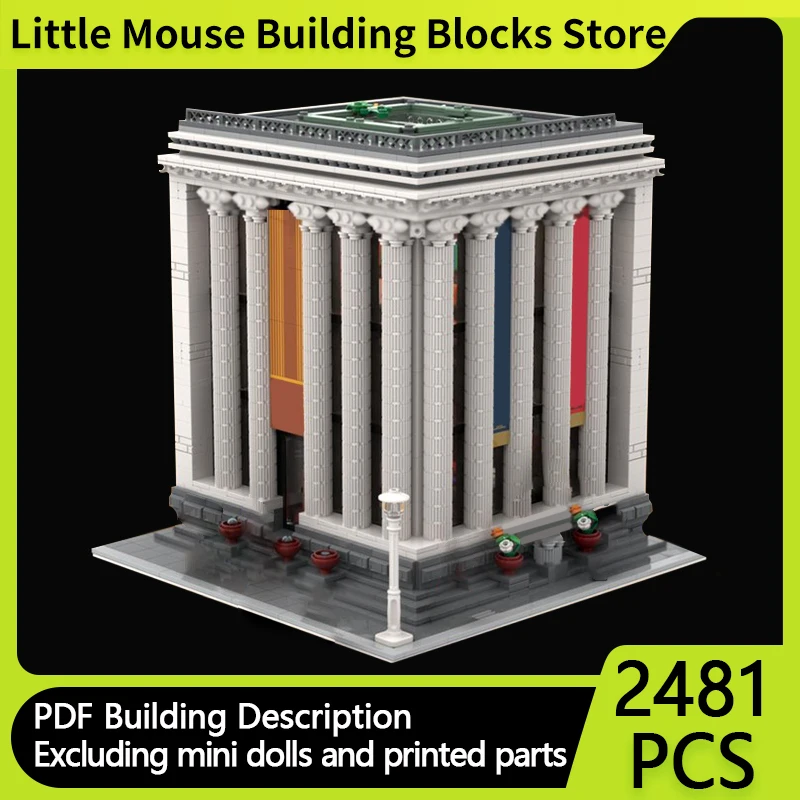 

City Street View Model MOC Building Bricks Grand Public Library Modular Technology Gifts Holiday Assemble Children Toys Suit