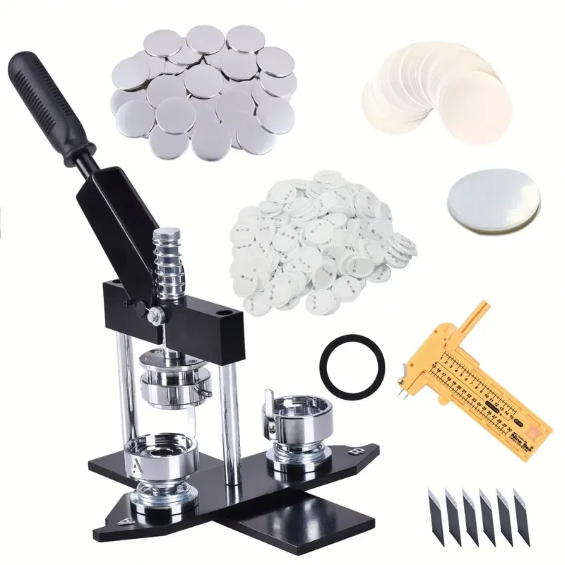 2-1/4 Inch 58mm Badge Button Maker Machine Manual Grade 50mm Round Badge Machine Set Includes Badge Machine Cutter +