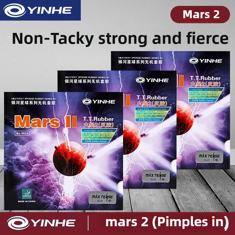 

YINHE Mars II Mars 2 Table Tennis Rubber Non-Tacky Pips-in ITTF Approved Ping Pong Rubber with Sponge for Loop & Fast Attack