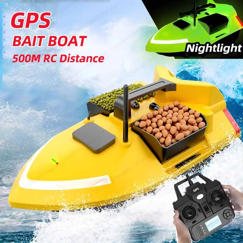 

500m GPS Nest Ship Intelligent 40 Point Location Multi-warehouse Fishing LED High Speed Nest Punching Shining at Night Bait Boat