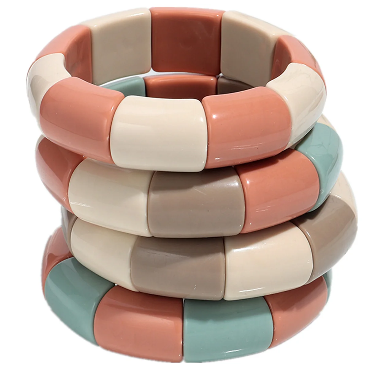 Bohomia Acryl Geometrische Gebogene Perlen Elastische Armbänder für Frauen Neue Herbst Winter Stapelbare Armreifen Armband Trendy Schmuck