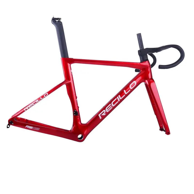 China supplier colorful All Internal Cable Carbon Disc Brake Road Bike Frame carbon bicycle frame for bike with handlebar