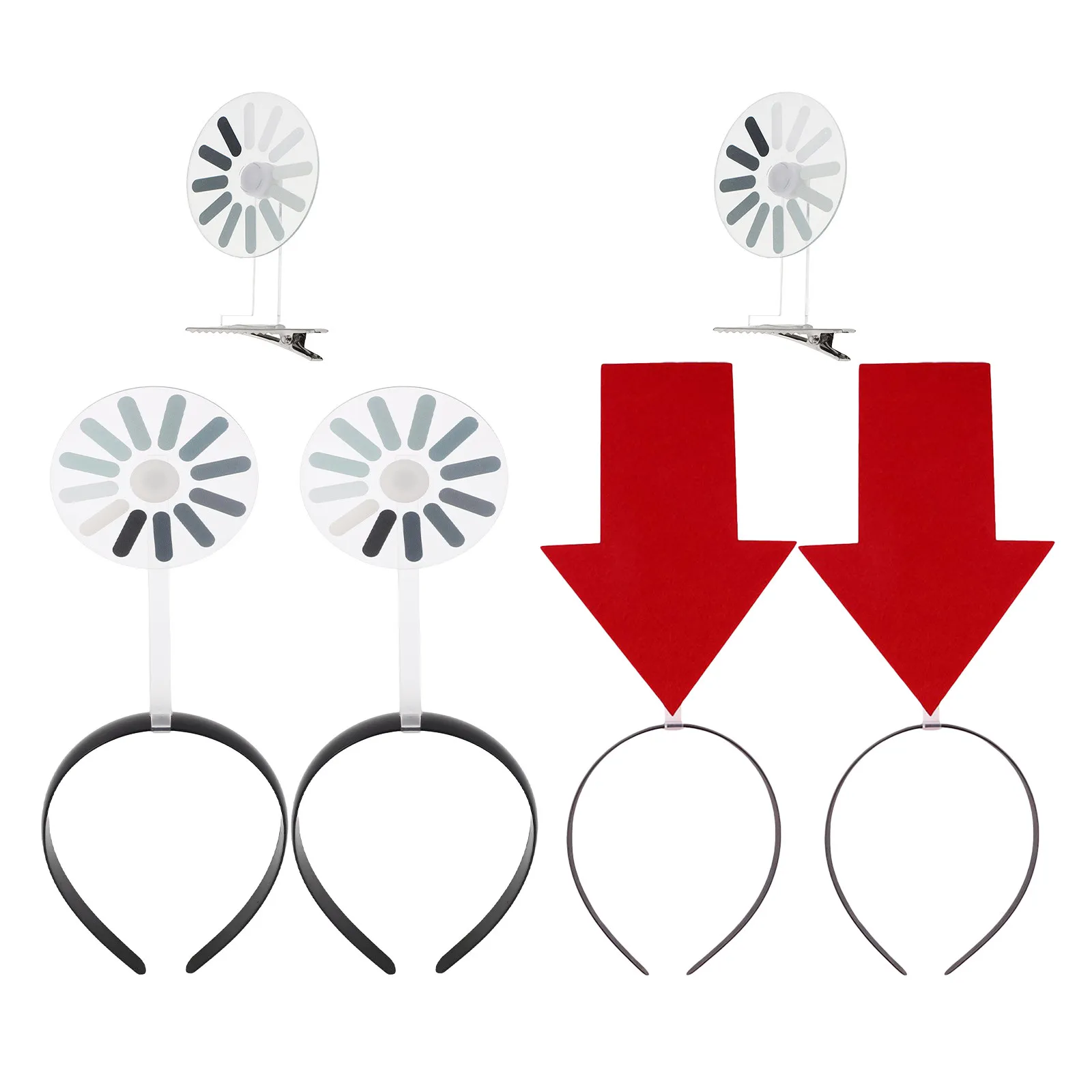 6Pcs Rotatable Loading Arrow Headband Funny Party Hair Hoop Novelty Head Bopper Festival Halloween Photo Props