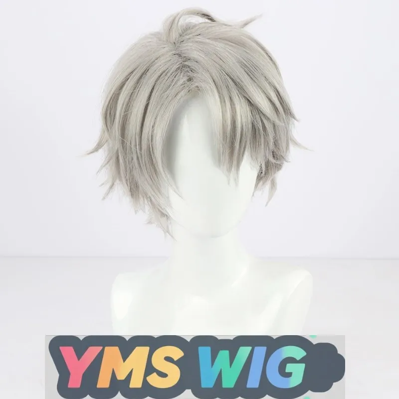 【YMS PRUIK】Rainbow Society Virtual Streamer VTuber Kafuta Haruka Cosplay Pruik Granny Grey Reverse Curl