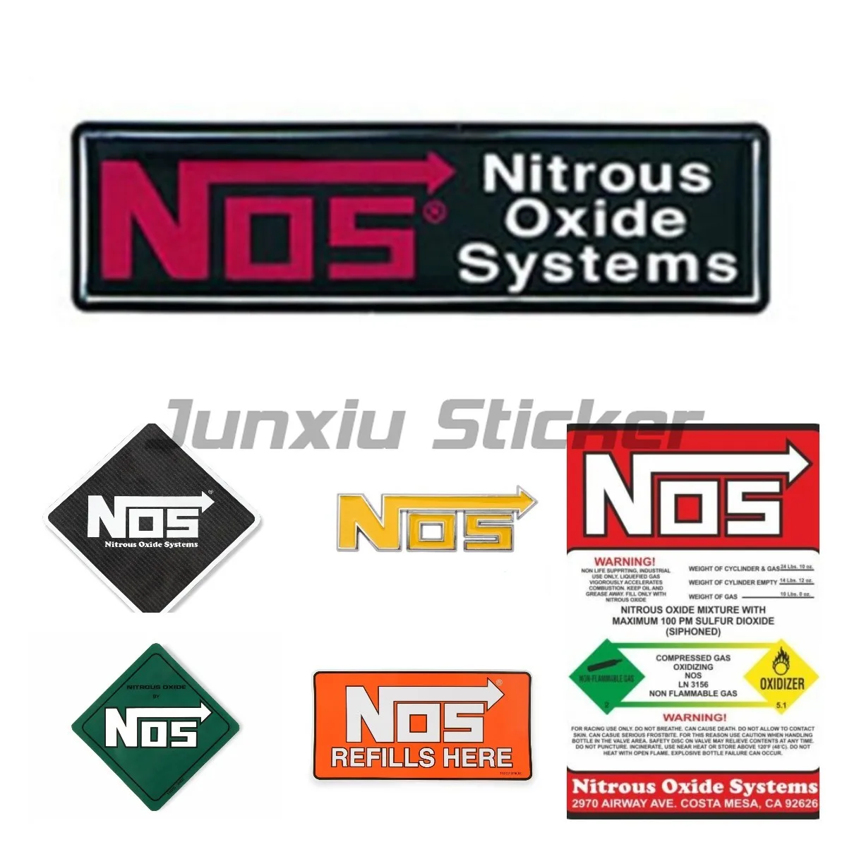 High Quality NOS Nitrous Oxide Sticker Bottle Label Super Industrial Toolbox Car Bumper Motorcycle Helmet Decal