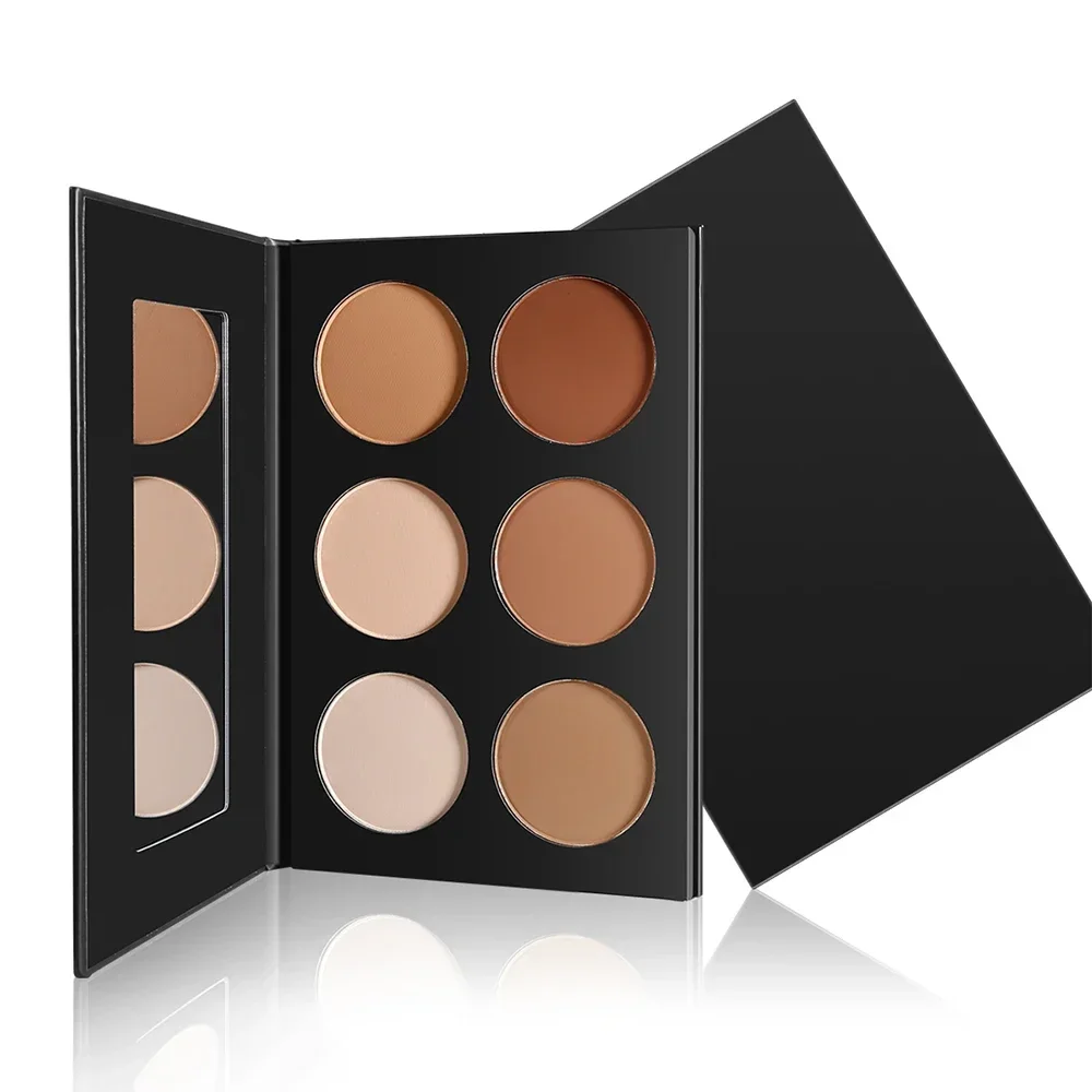 Silhouette Retouching 6 Coloor Waterproof Oil-control Contouring Private Label Concealer Pressed Powder Custom Bulk Makeup