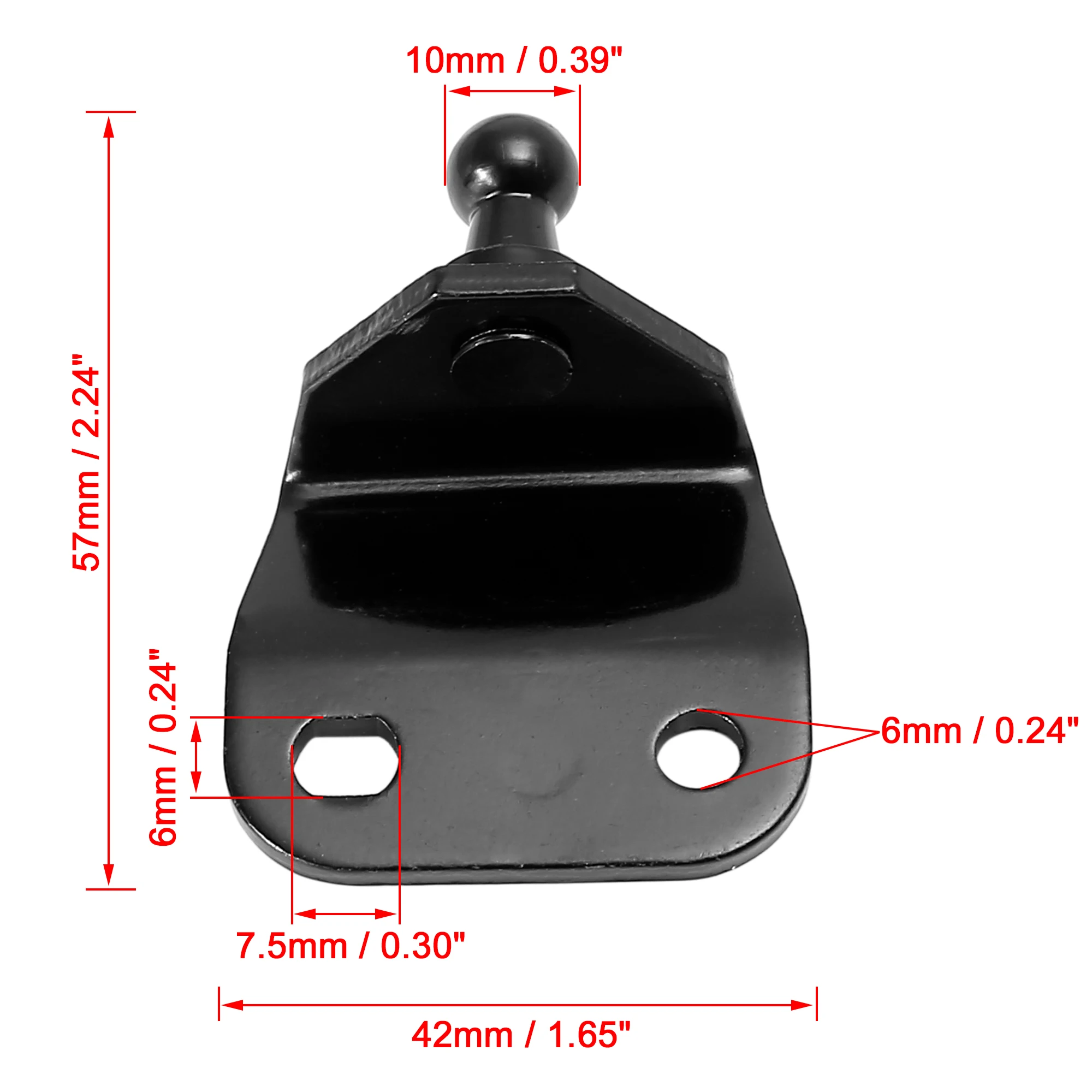 X Autohaux 2/4pcs 10mm Car Ball Studs Gas Shock Struts Mounting Brackets Connector for Gas Spring End Fitting Shocks 57x42x23mm