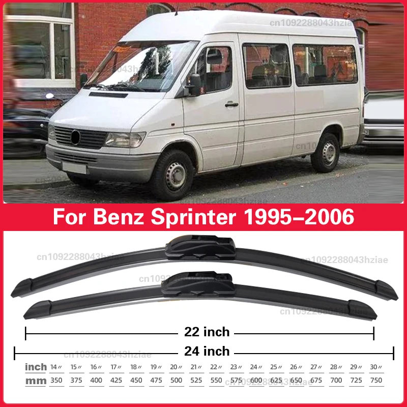 لمرسيدس بنز سبرينتر 1995-2006 24 "22" الجبهة ممسحة زجاج أمامي شفرات 2 قطعة ملحقات نافذة الزجاج الأمامي 2002 2003 2004 2005