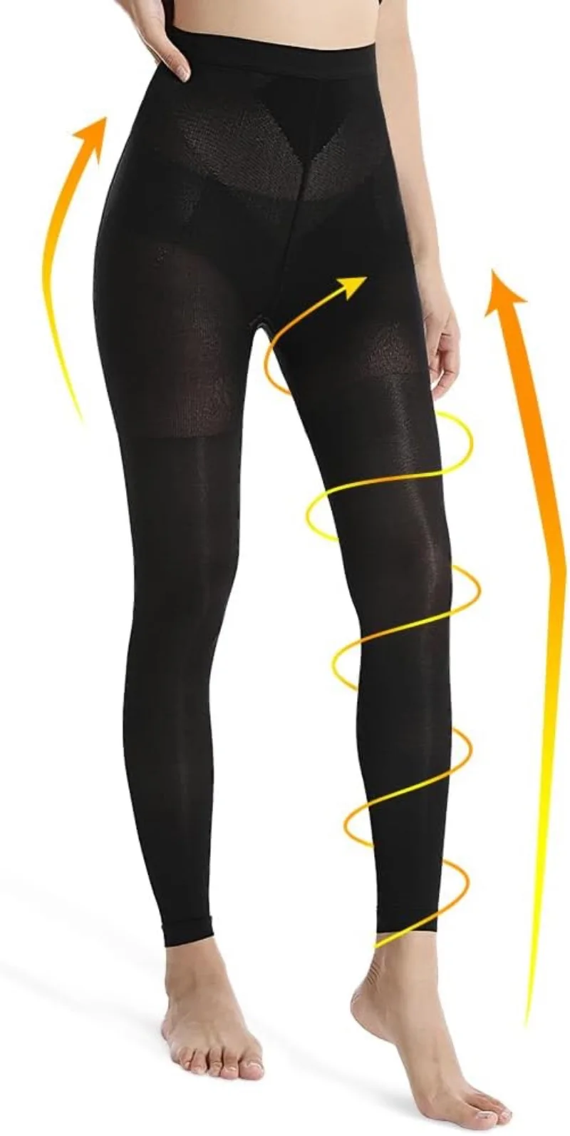 Medical Compression Tights 20-30 MmHg Thin Footless Graduated Support Pantyhose High Waist Circulation for Varicose Veins