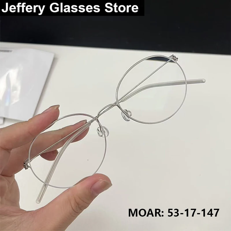 

Дания, маленькие овальные титановые очки, модные мужские и женские очки в оправе Moar, безвинтовые сверхлегкие оптические очки, очки Gafa