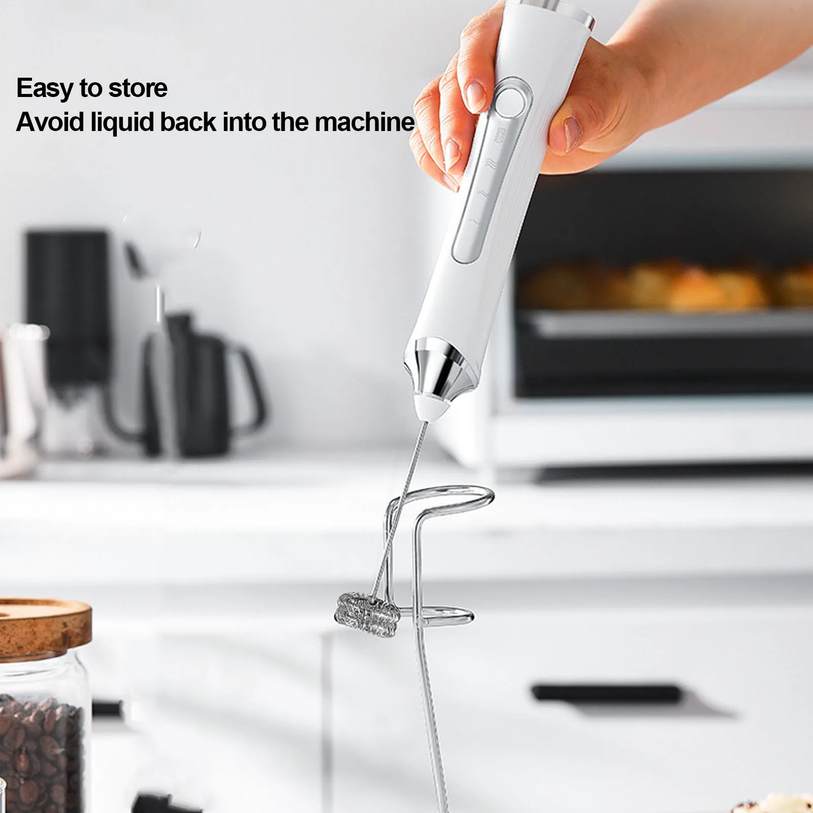 ماكينة صنع رغوة الحليب الكهربائية المحمولة USB قابلة لإعادة الشحن 3 سرعات من الفولاذ المقاوم للصدأ ماكينة صنع رغوة الحليب المحمولة الصامتة لمحبي القهوة