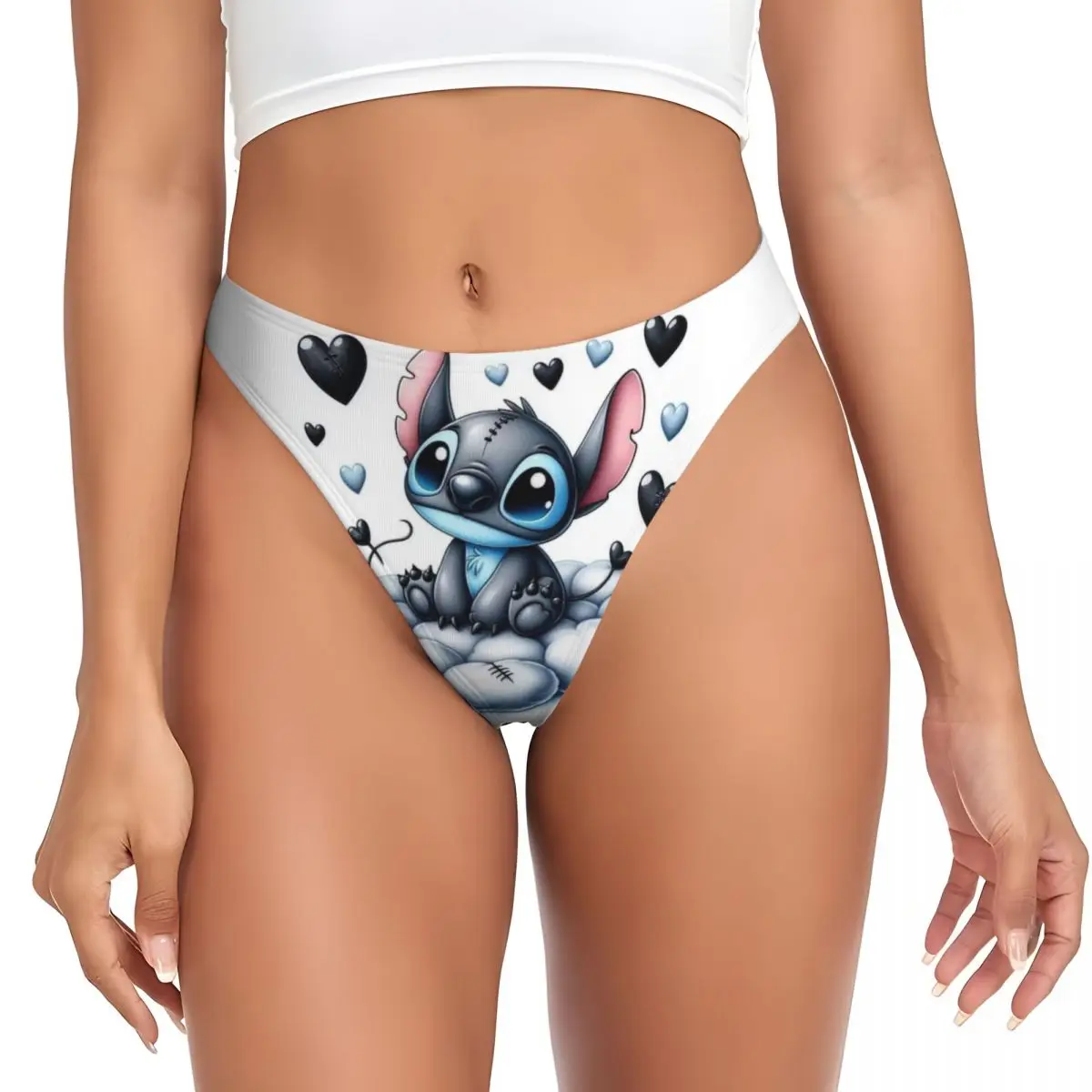 Custom SLilo And Stitch Cartoon G-string Underwear Women Comfortable Stretch Anime Thongs Panties