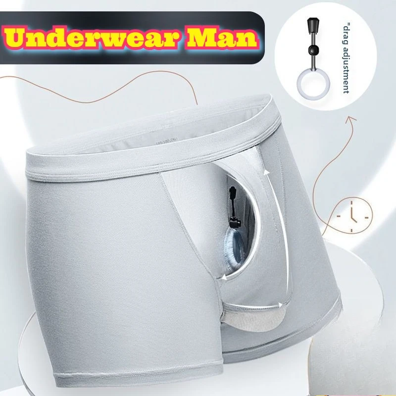 

Мужское нижнее белье с открытой промежностью, разделитель крайней плоти, поддержка мошонки, трусы-боксеры, дышащие удобные плавки, изоляция