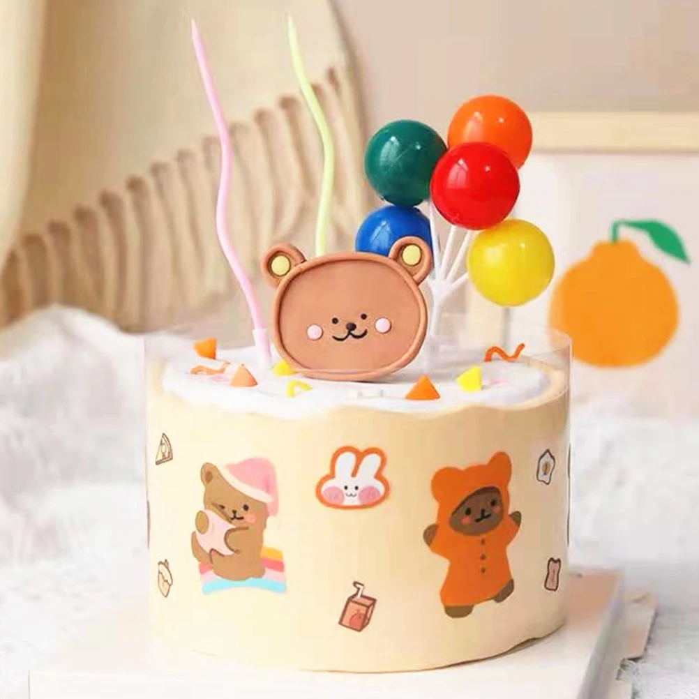 

4pcs Balloon Cake Insert Picks Beautiful Lightweight Safe Food Contact Novel Unique Party Atmosphere Cupcake Topper Premium