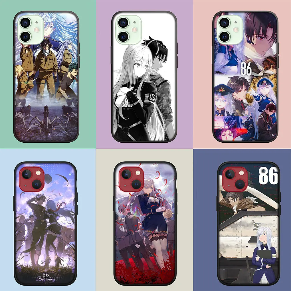 Anime 86 Eighty Six Wallpaper Soft Cover Case for Apple iPhone 15 14 13 12 Mini 11 Pro X XR XS Max 7 8 Plus + 15+ Phone Casing