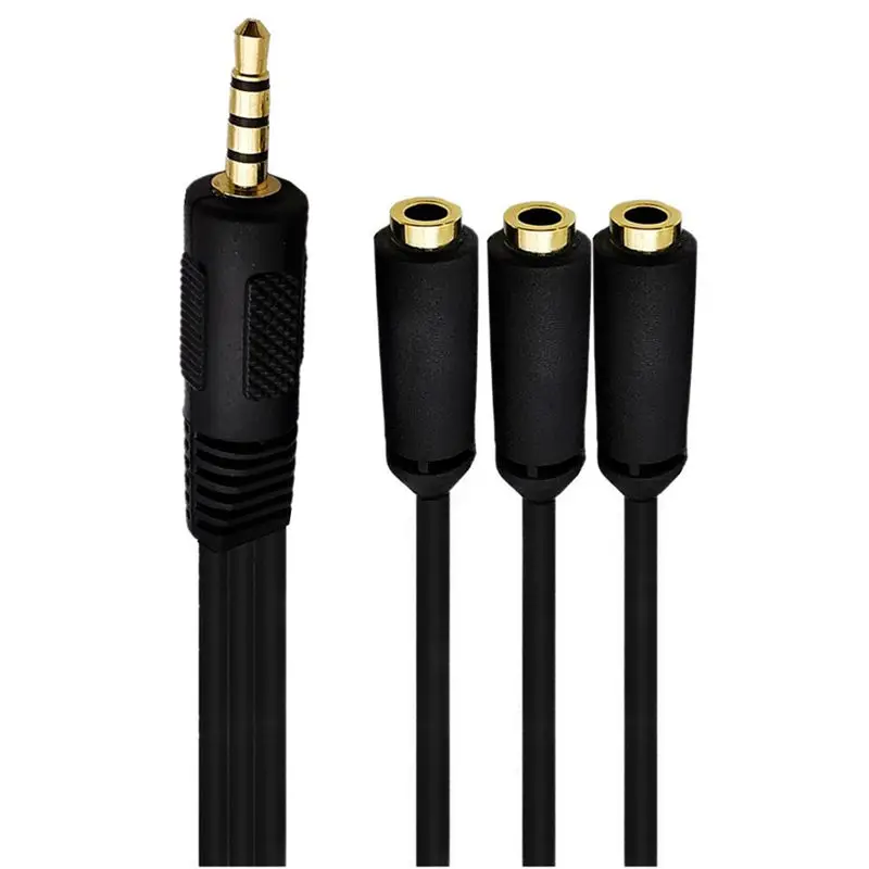 Audio Cable 1/3 Extension Cable 4-Pole 4-Section DC3.5 Male Stereo Split 3/4/5 DC3.5 Female Stereo Headphones