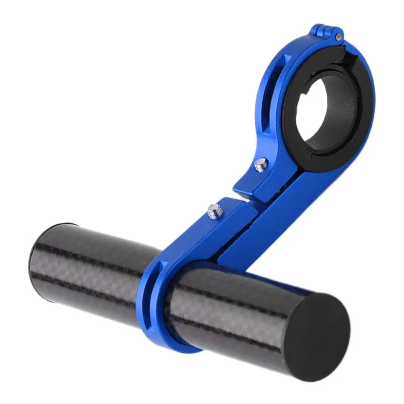 

Bike Handlebar Extender Lightweight Carbon Fiber Aluminum Alloy For Phone Mount Light Lamp Blue Single Clamp