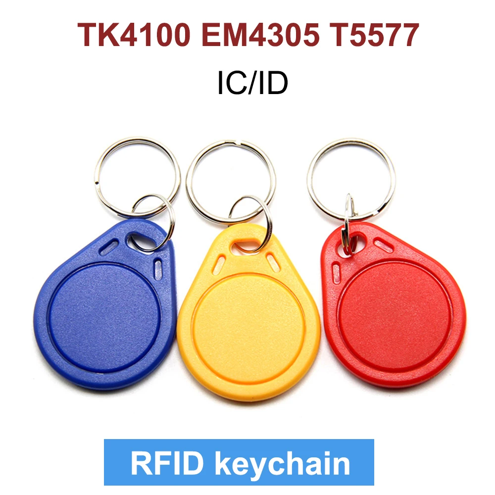 100pcs rfid tag 125khz rewriteable keychain em4305 t5577 Smart Chip Tag Copy Badge Copier Duplicator Proximity ID Clone Card