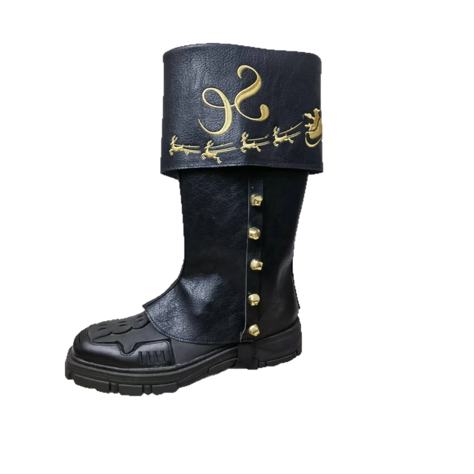 

Christmas Santa Claus Boot Covers Costume Accessory Medieval Renaissance Adult Embroidered Boot Covers Stage Dress Leg Covers