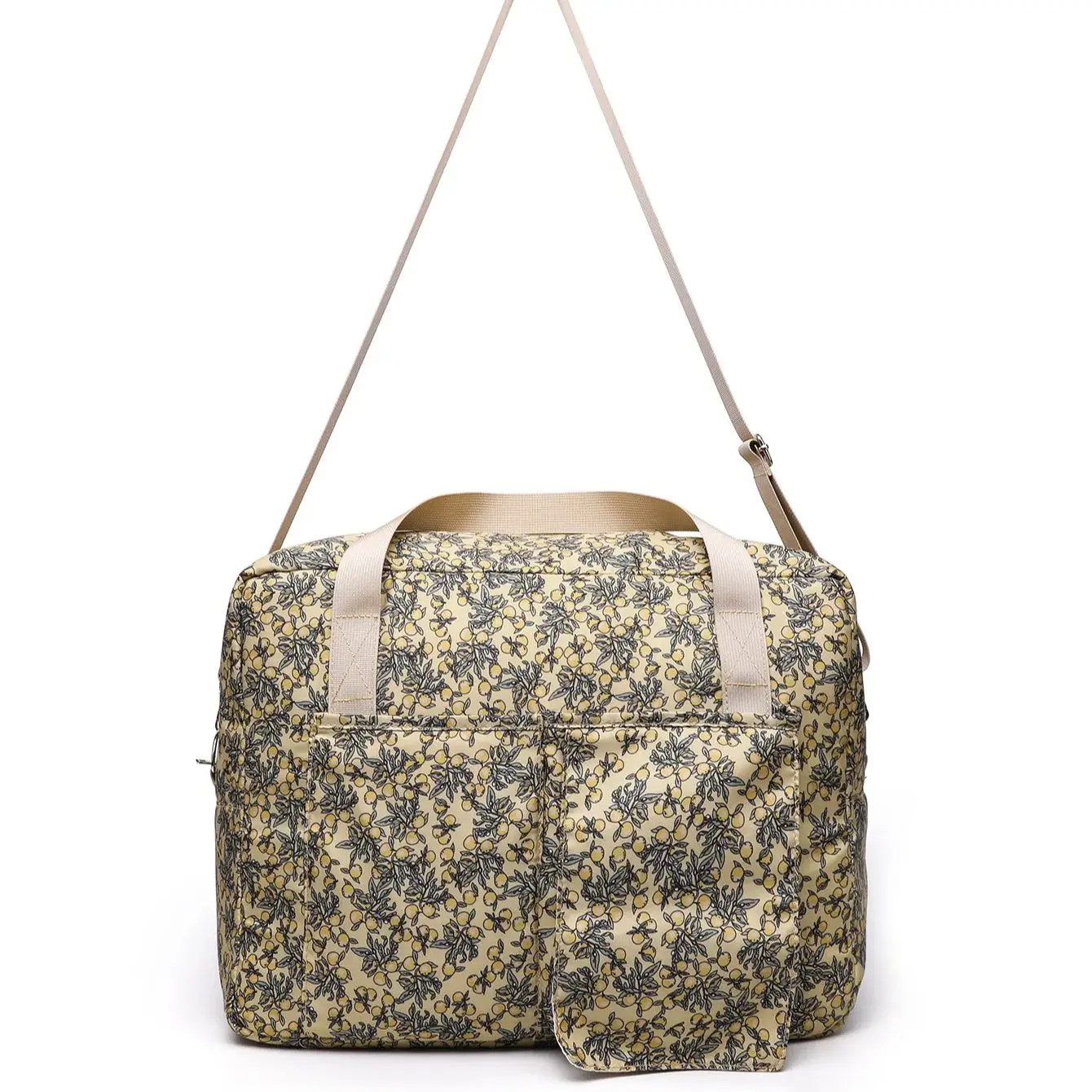 Bolsa de fraldas estilo coreano para cuidados com o bebê recém-nascido, bolsa de ombro bordada, carrinho acolchoado, organizador de armazenamento de fraldas, bolsas grandes