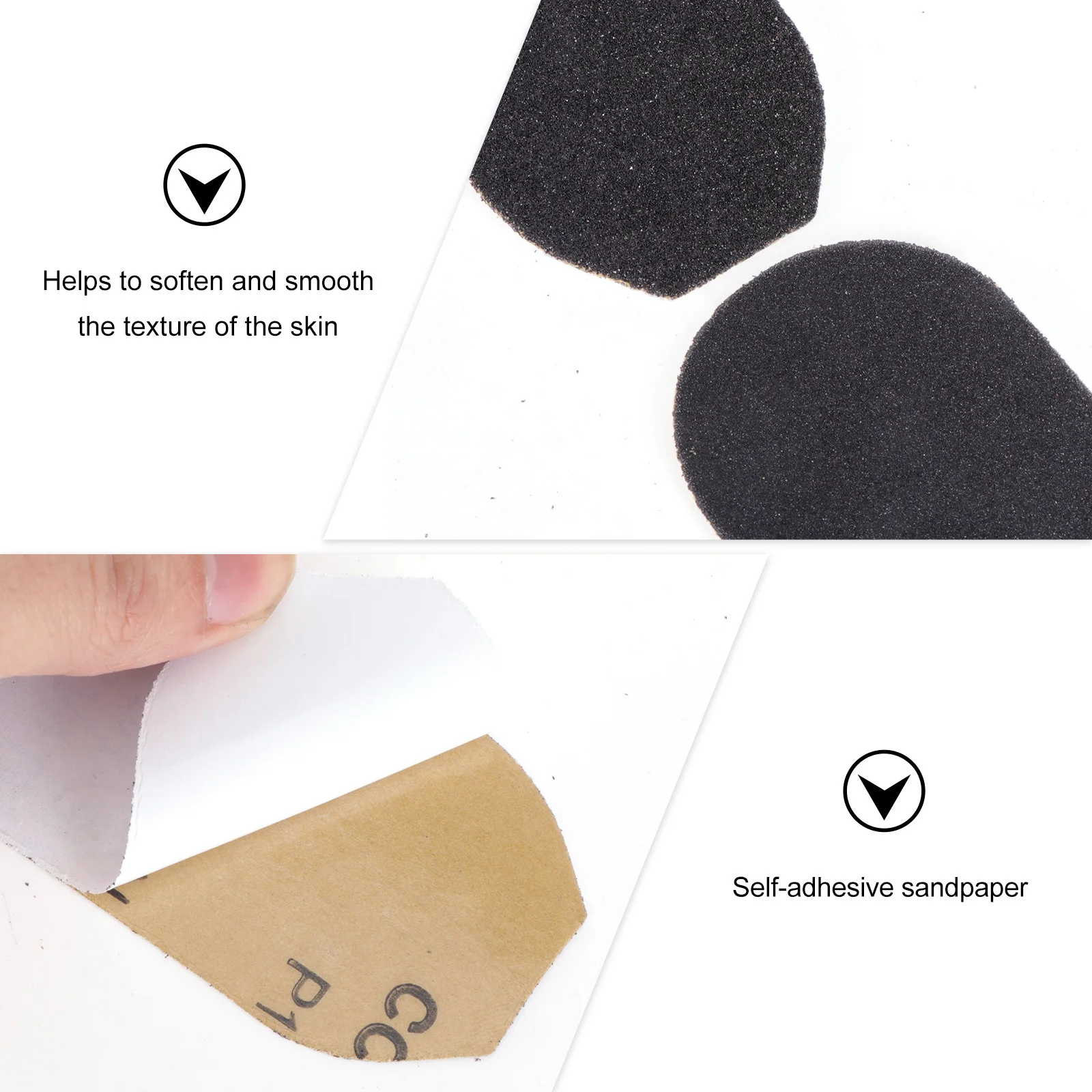 

60pcs Self-Adhesive Sandpaper Refill Discs For Electric Foot File Callus Remover Hard Dry Skin Removal Black Foot File