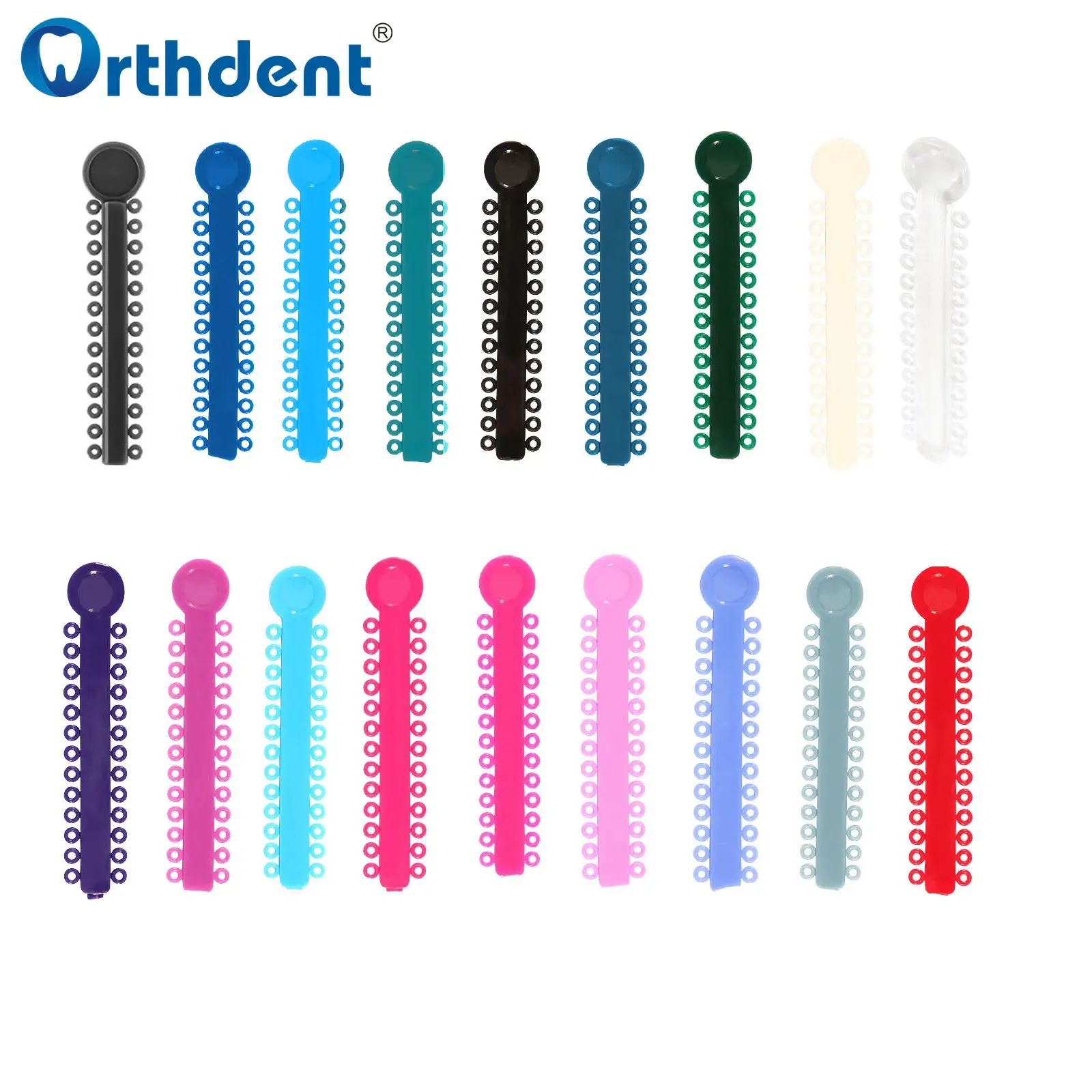 18Colors/Box Orthdent Dental Elastic Ligature Ties Colorful Band Elastomeric For Brackets Braces Dentistry Orthodontic Treatment