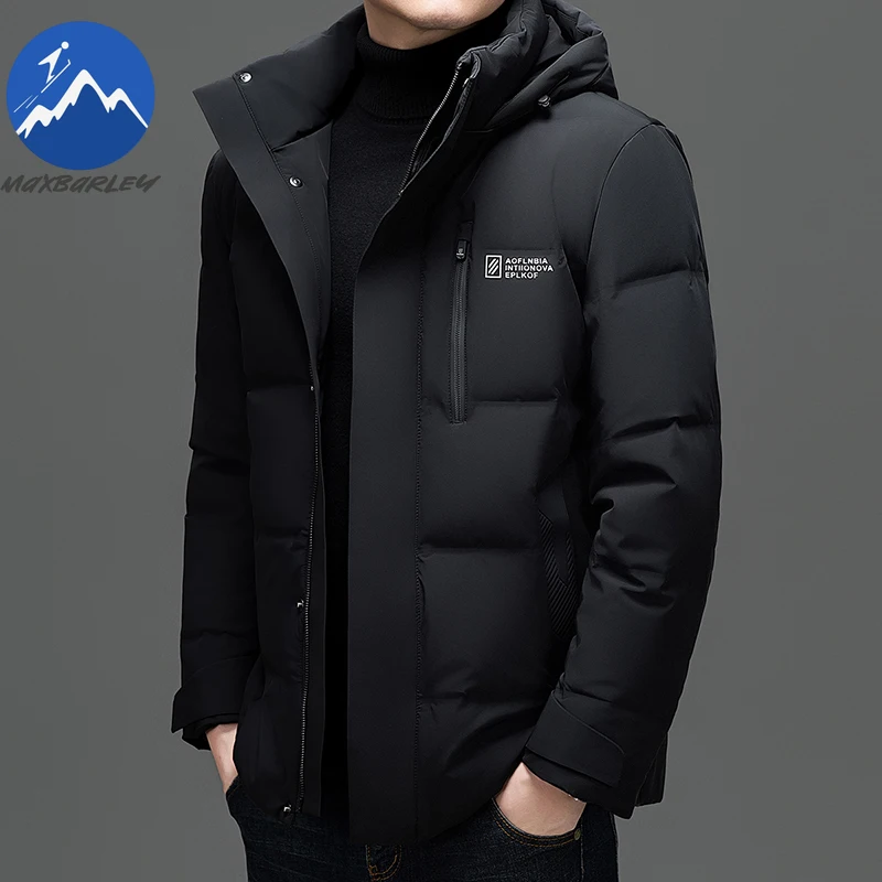 

Men Premium Down Jacket Detachable Hood Business Casual Cold Protection Puffer Coat Stylish Working Warm Winter Quilted Jackets