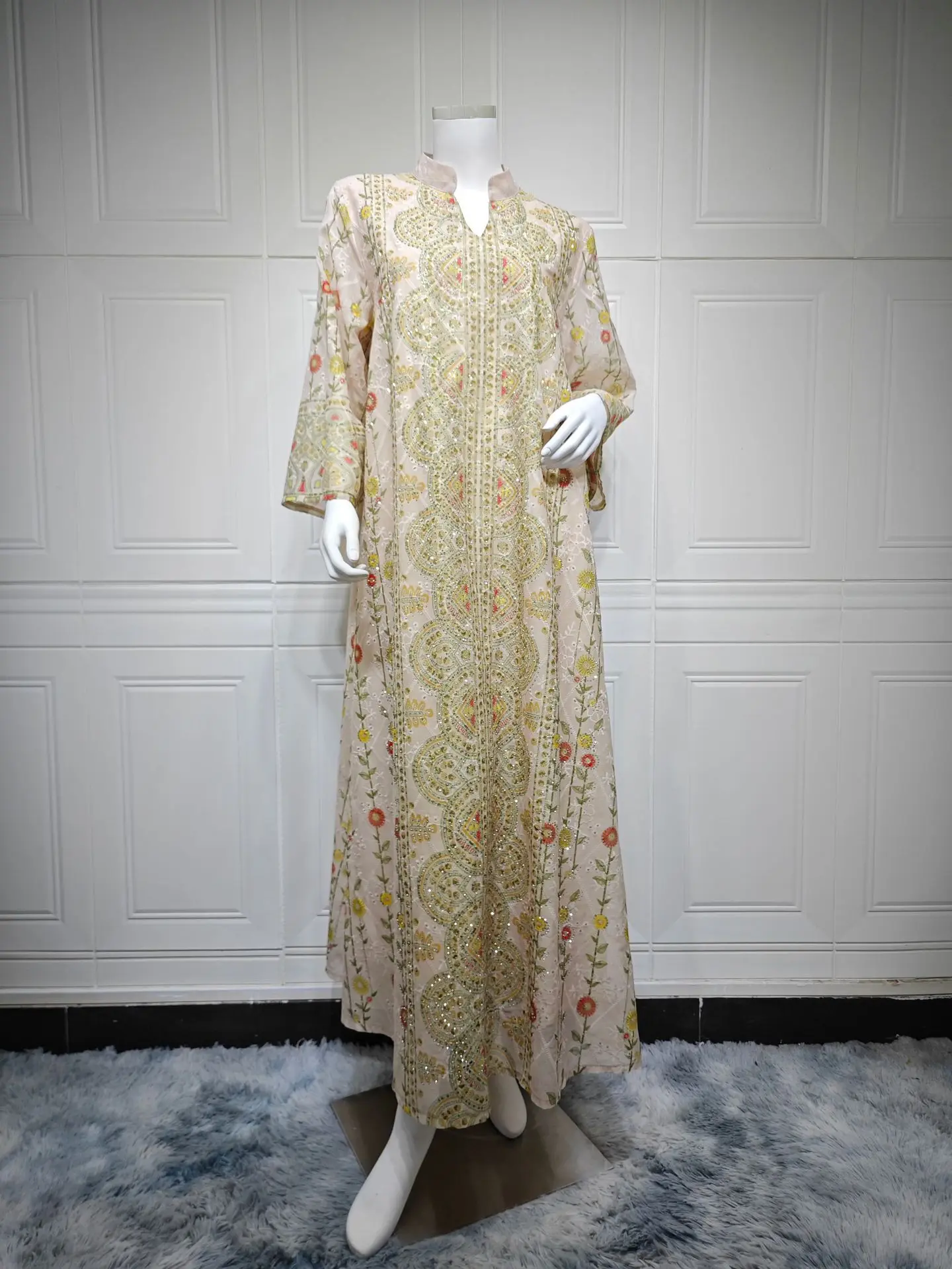 Women Eid Abaya Dresses Dubai Party Dress Diamonds Kaftan Ramadan Arab Vestidos Muslim Morocco Jalabiya Abayas Islam Long Robe 6