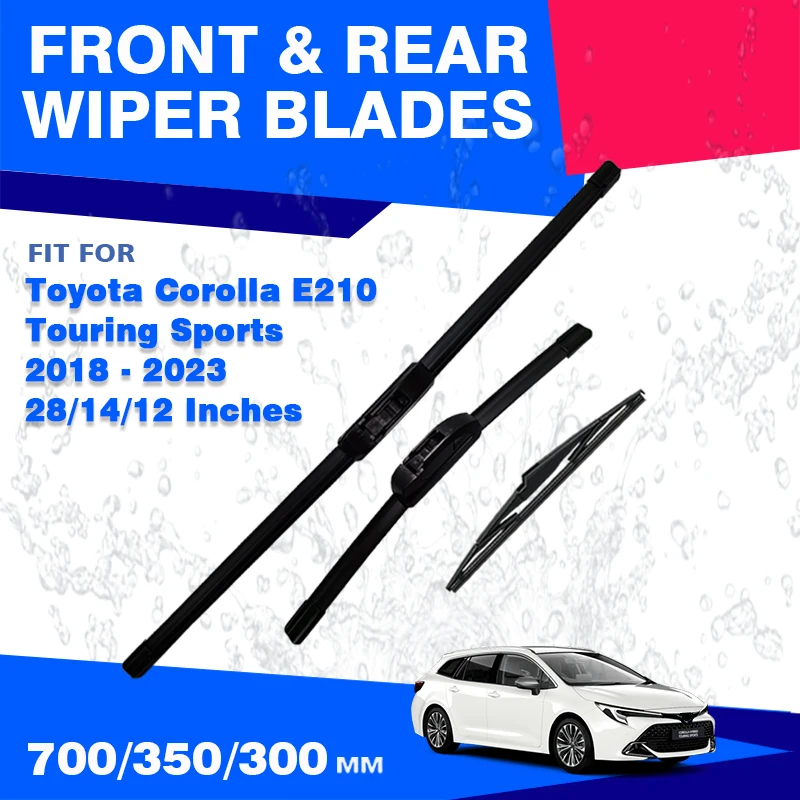 3Pcs For Toyota Corolla E210 Touring Sports 2018 2019 2020 2021 2022 2023 Hybrid Front Rear Windshield Wiper Blades Accessories